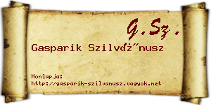Gasparik Szilvánusz névjegykártya